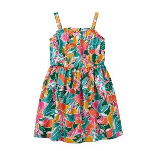 ✅4/25$✅ Carter's 18 months baby tropical floral ruffle sun dress B2